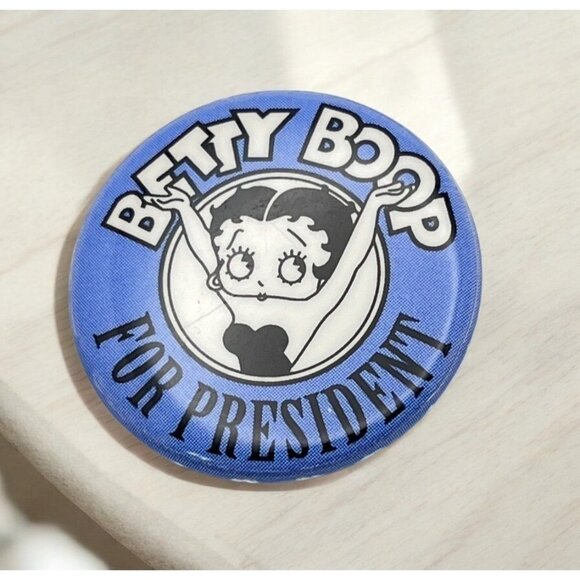 Vintage Betty Boop For President Button Pin Classic Pinback Political Humor 1992 - Picture 1 of 6